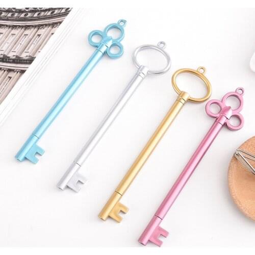 6pcs Retro Skeleton Key Black Ink Gel Pen 0.5mm Ballpoint For Writing Roller Ball Vintage Office School Stationery Supplie H6930