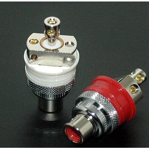 Hi-End 4pcs gaofei GF-RED01 Copper RCA Female Socket Phono Chassis Female HIFi audio AMP