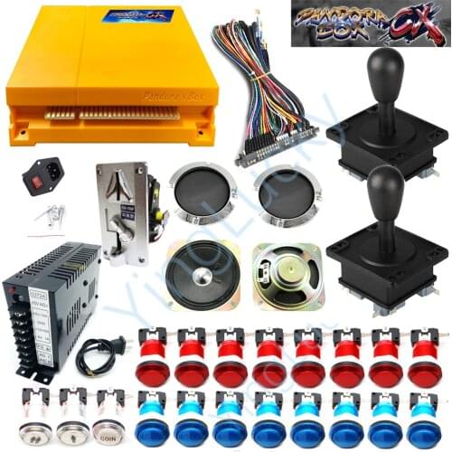 DIY Pandora box CX 2800 in 1 arcade game cabinet machine with jamma board kit with Happ joystick button power supply speaker