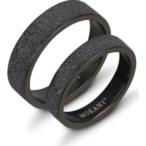 2018 New Arrvial Free Engraving Black Tones 316L Titanium Steel Rings for Wedding Couples' Wedding Rings Brushed Finished 5-11