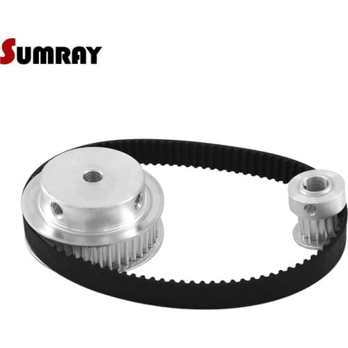 SUMRAY 3M Timing Pulley Belt Kit Reduction 1:3 3M 15T 45T Motor Pulley Wheel 11mm Belt Width HTD3M 291 Timing Belt For CNC Part