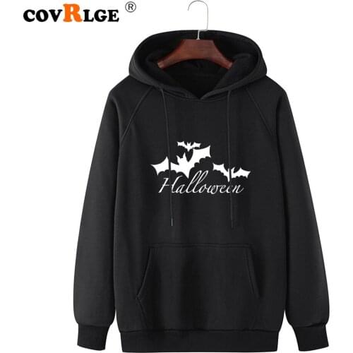 Covrlge Creative Halloween Bat Head Printing Autumn Men Hoodie Custom Sweatshirt Personality Printing Top Streetwear MWW278