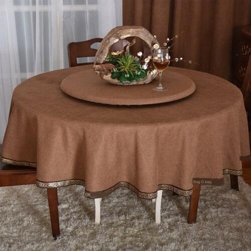 Round Tablecloth Solid Color Simple Plain table clothes for Hotel Turntable Fabric decoration High-End Tablecloth for househould