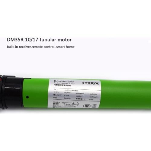 Maxmum load weight 24kgs Dooya best Quality 10NM Tubular Motor 230V DM35R with remote control For Motorized Rolling Blinds