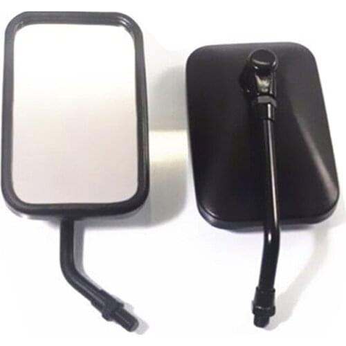 Motorbike Black 10mm Side Rearview Mirror Cruiser Chopper Cafe Racer Old School Scooter Offroad