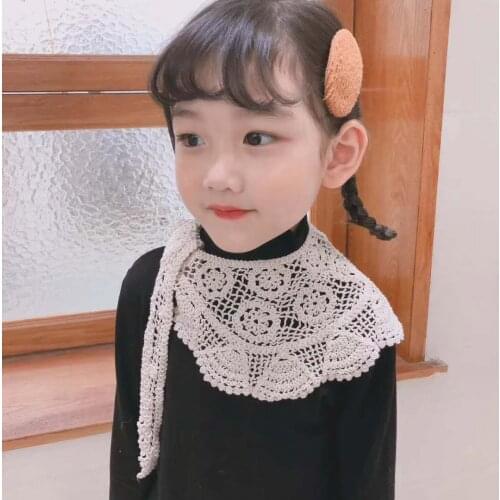 Linbaiway Children Fake Collars Gilrs Embroidery Shoulder Wrap Shawl False Collar Neckwear Child Detachable Collar Accessories