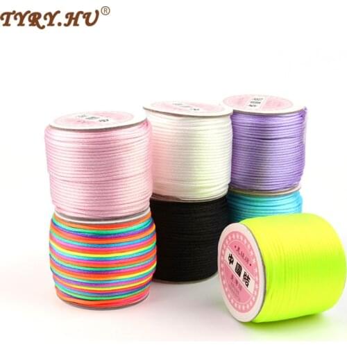 TYRY.HU 45 Meters Satin Silk Rope 2mm Nylon Cord For Baby Pacifier Clips Teething Necklace Accessories Rattail Cord DIY Tool
