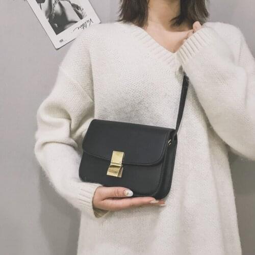 Newhotstacy Bag 060219 womens Locks Small Square Bag Stewardess Bag single Shoulder Bag 6d99 0d4