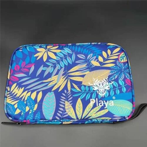 Playa Squar Case Table Tennis Racket Case Bag Blade Bat Bag Ball Pattern Colorful leaves