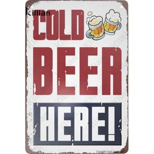 Selling Cold Beer Metal Plaque Advertising Tin Sign Home Decoration Promotion Poster Metal Plate Metal Poster Bar Club Decor
