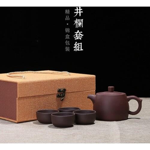 Are recommended set of wholesale tea gift set custom manufacturers selling yixing rain medium sand violet arenaceous