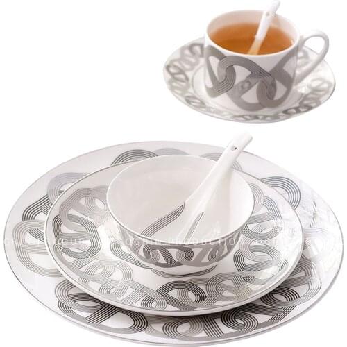 Christmas Gifts Ceramic Coffee Mugs Breakfast Milk Tea Cup Drinkware with Tray & Spoon Kitchen Drinking Utensils Wedding Gifts