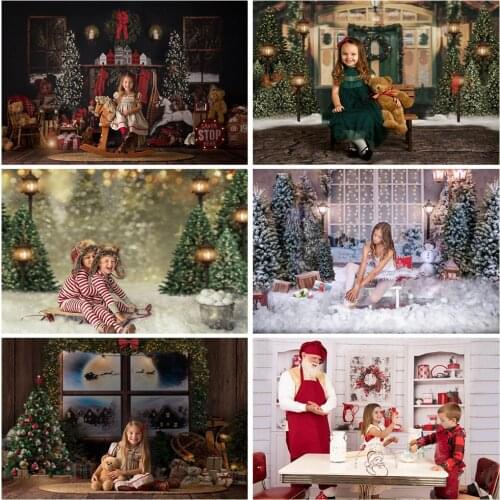 Christmas Backdrop Fireplace Tree Winter Window Interior Baby Birthday Photography Background For Photo Studio Photophone