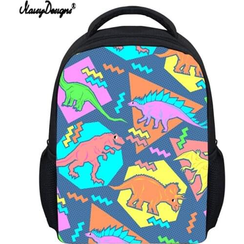 NOISYDESIGNS Colorful Print Dinosaur Backpack for Teen Boys Girls Cool Primary Student Kids Bags Personalized Children Rucksack