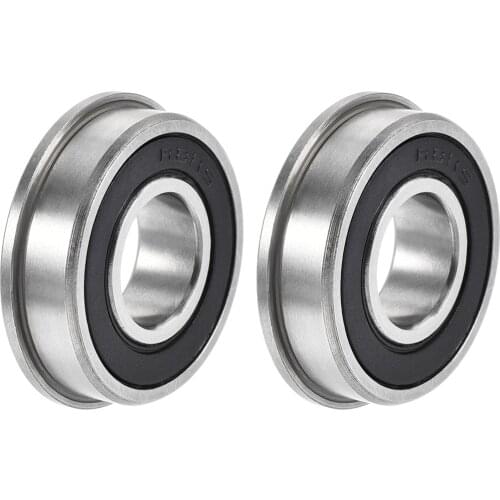 Uxcell FR8-2RS Flanged Ball Bearing 1/2"x1-1/8"x5/16" Double Sealed Chrome Steel Bearing 2pcs
