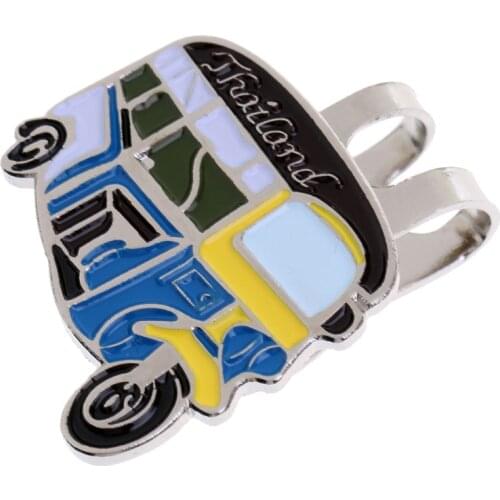 Pedicab Design Magnetic Hat Clip Golf Ball Marker Clip Onto Golf Cap Visor Golfer Gift