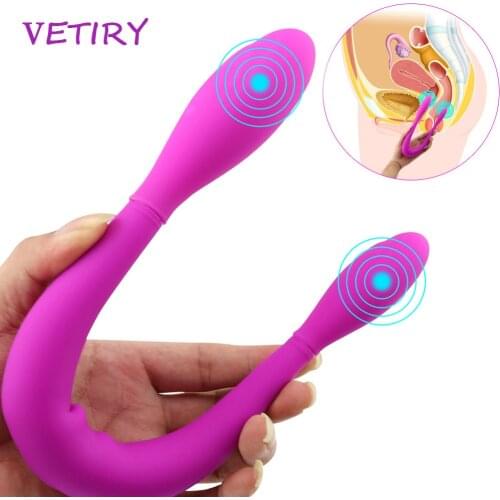 VETIRY Strapless Strapon Dildo Vibrators for Women Vaginal Double Penetration Dildo Massager Anal Plug Sex Toys For Lesbian