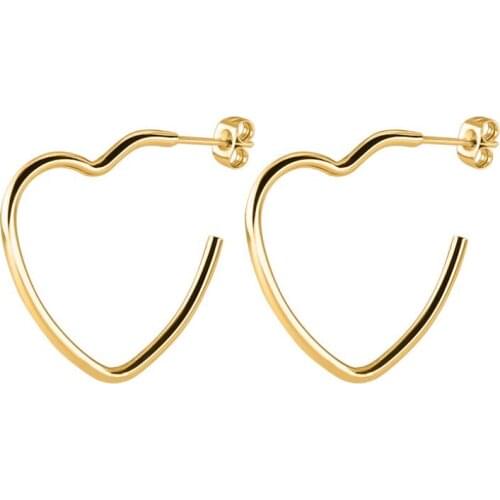 New Hollow Geometry Earrings Studs Heart Sweet Gold Earrings Women Gifts Jewelry