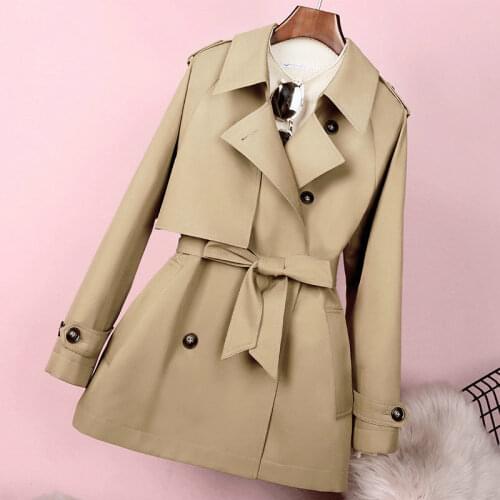 2021 New Autumn Women Trench Coat Casual Loose Overcoat with Belt Winter Fashion Double-breasted Windbreaker Femme Outerwear