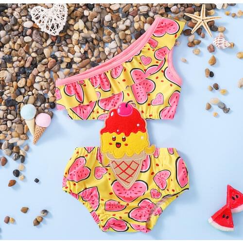1-6Y Baby Girls Swimsuits Two Piece Sets Leopard Print Kids Swimwear and Bikini Cover-ups 2021 Summer Girls Beachwear