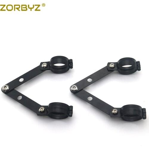 ZORBYZ Black 34mm-60mm Metal Adjustable Headlight Indicator Mounting Fork Bracket For Harley Cafe Racer Bobber Chopper Custom