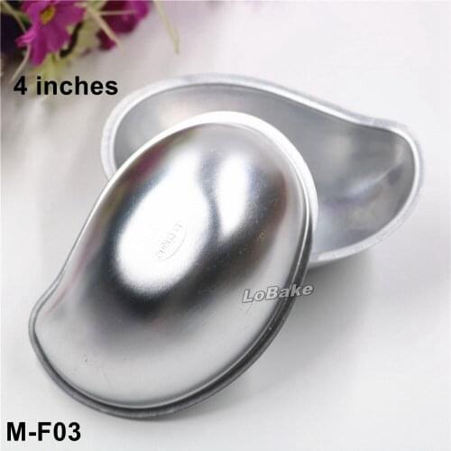 10pcs/lot) Creative 4 inches fruit mango shape aluminium tart moulds tarte molde candy cupcake loaf metal molds for baking tool