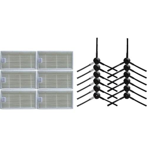12* Robot Side Brush and 6* HEPA filter for KITFORT KT-518 kt 518 Robotic Vacuum Cleaner parts replacement kit
