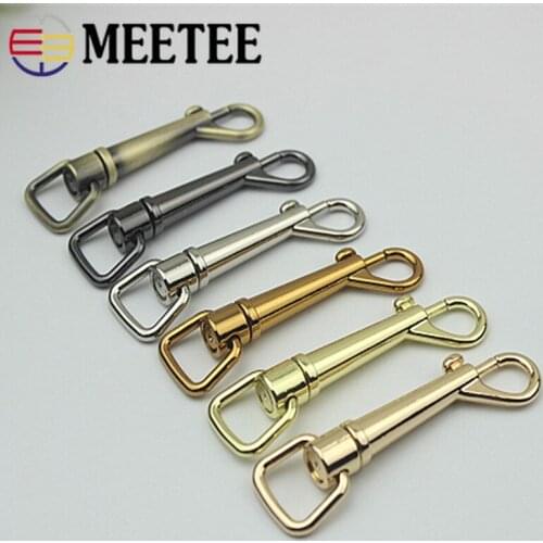 Meetee 2/5pcs 17X77mm Luggage Hardware Chain Link Buckle Alloy Lobster Buckles Bag Strap Hook Keychain Clasp DIY Accessories