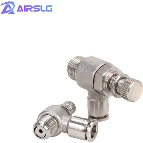 2 pcs SL 304 stainless steel SL4 SL6 SL8 pneumatic control valve quick pressure regulating valve connector -M5 -M6-01-02-03-04