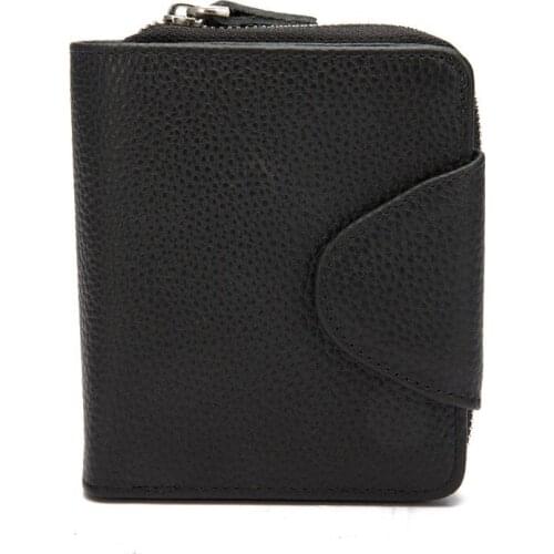 2019 New casual style high quality purse unisex genuine leather short wallet crazy horse leather business wallets