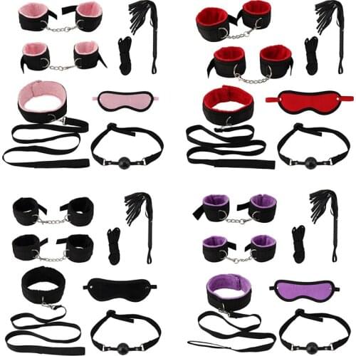 27 Pcs/set SM Adult Bondage Sex Fetish Tool SM Cosplay Fantasy Plush Adjustable Restrain Kit Couple Sex Game Toy Kit