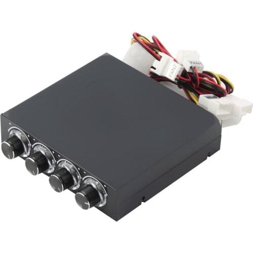 3.5inch PC Case PC HDD CPU 4 -Channel Fan Speed Controller With Blue LED Speed Fan Control Cooling Front Panel