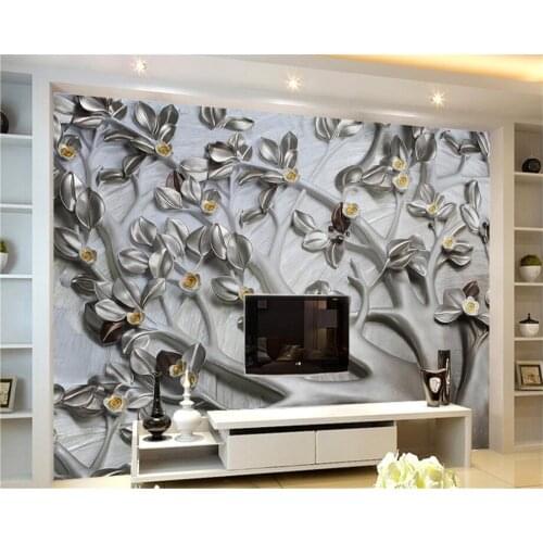 High quality custom 3d wallpaper mural 3d tree reliefs leaf Hotel interior background wallpapers for living room Beibehang