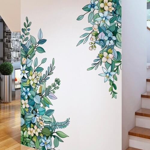 3D Green Plant Wall Stickers Flowers Home Office Decor Bedroom Living Room Decoration Kitchen Decals for Furniture Wallpaper