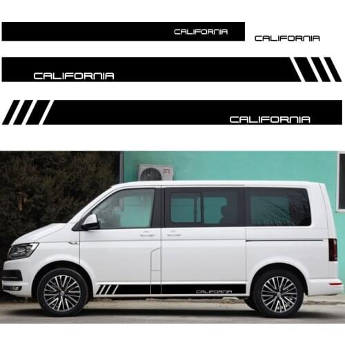 4PCS Car Door Side Skirt Stripes Vinyl Stickers Decal For VW Multivan Transporter Caravelle T4 T5 T6 Auto Accessories