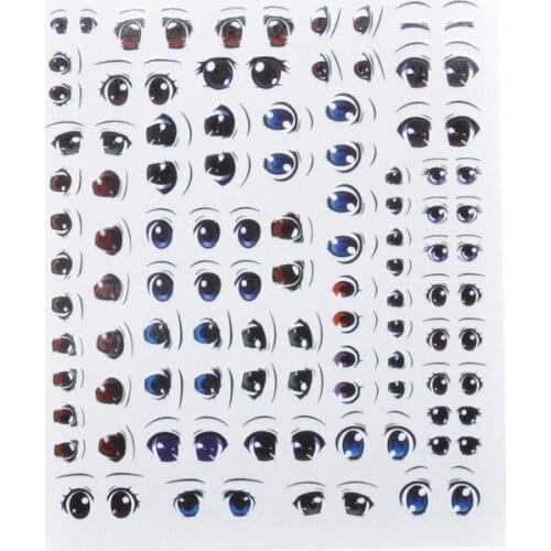 DIY Doll Accessories 1 Sheet Doll Cartoon Eyes Stickers Clay Decals Educational Toys Cute Anime Figurine Doll Face Organ Paster