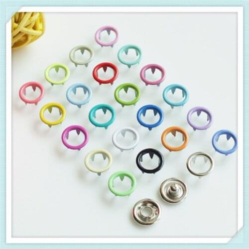 Free Shippng 2015 1000Sets 4 Parts METAL PAINTED RING SNAP BUTTON 9.5mm NICKEL FREE for Baby Clothing wholesale and retail