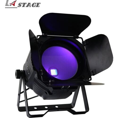 Free Shipping China Cheap RGBWA UV 6in1 200w COB LED Par Can With Barn Door DMX512 10CH