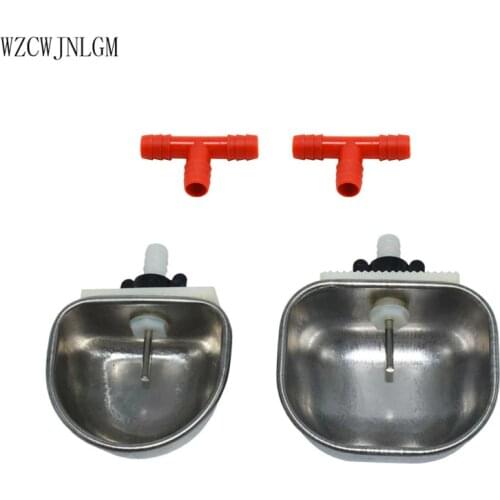 10 Pcs Poultry Farming Tool Rabbit Stainless Steel Automatic Drinking Cup Raising Rabbit Fox Mink Drinking Water Bowl
