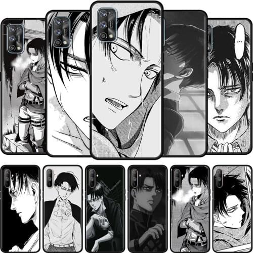 Black Soft Case For Realme 6 7 Pro C3 5 8 XT GT Neo X50 C15 C11 C21 C25 7i Luxury Shockproof Phone Cover Attack Titan Anime Capa