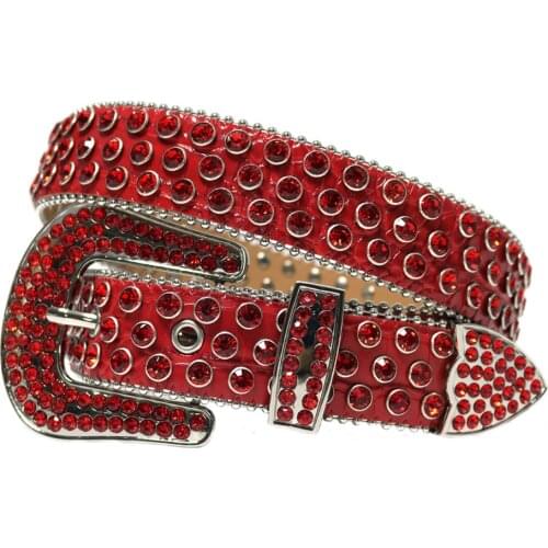Fahishon Luxury Strap Belts Men Women Rhinestones Belt For Jean Western Cowgirl Cowboy Crystal Pin Buckle Diamond Studded Belt