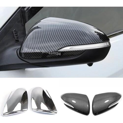 For Hyundai Elantra I30 Accent 2016 -2019 Chrome/Carbon Car accessories side door rearview turning mirror decor Sticker Cover