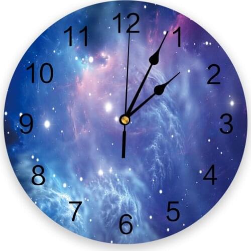 Artistic Milky Way Stars Starry Sky Modern Wall Clock For Home Office Wall Decoration Living Room Bathroom Decor Hanging Watch
