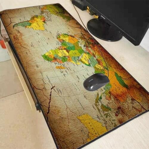 XGZ World Map Speed Locking Edge Large Natural Rubber Gaming Mouse Pad Waterproof Game Desk Mousepad Mat for CSGO Dota LOL XXL