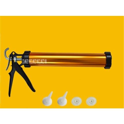 Dual-use Aluminum Alloy Structure Glass Glue Gun+2 Glue Mouth+2 Push Piece, Can be Installed 590ml/700g of Soft Gun Hot Selling