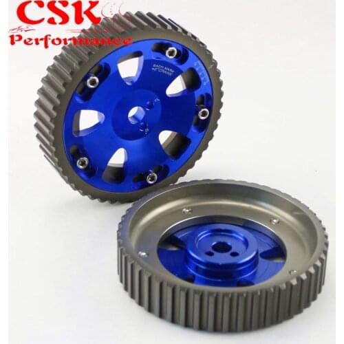 2 Pcs Cam Gear Pulley Kit Fits For 92-06 Mitsubishi Lancer EVO 1-9 ECLIPSE DSM 4G63 Blue/Red/Gray/Silver