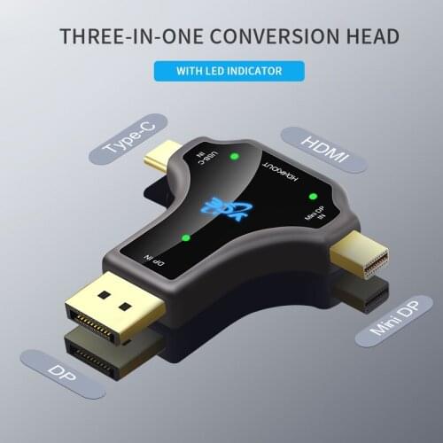 Typec To Minidp To HDMI Converter To Interface Thunderbolt For 2 Macbookair Projector Computer Monitor High Definition TV 3 In 1