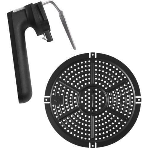 Kitchen Gadgets 5.2L Air Fryer Tray and Removable Handle Nonstick Hollow Metal Plate Cooking Fry Pan Tray Kit Cookware Accessory