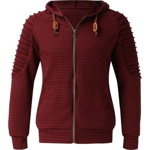 Mens Jackets Hip Hop Coats Hoodies Sweatshirt Outwear Winter Warm Fleece Jogging Sports Pleated Soild Color Tops Clothing 5XL