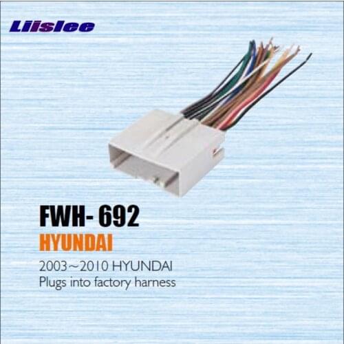 Liislee Plugs Into Factory Harness For Hyundai 2003~2010 -Radio Power Wire Adapter Aftermarket Stereo Cable / Male DIN To ISO